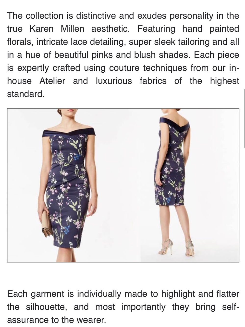 Karen Millen Royal Ascot Floral Off Shoulder Midi Dress - Picture 2 of 9